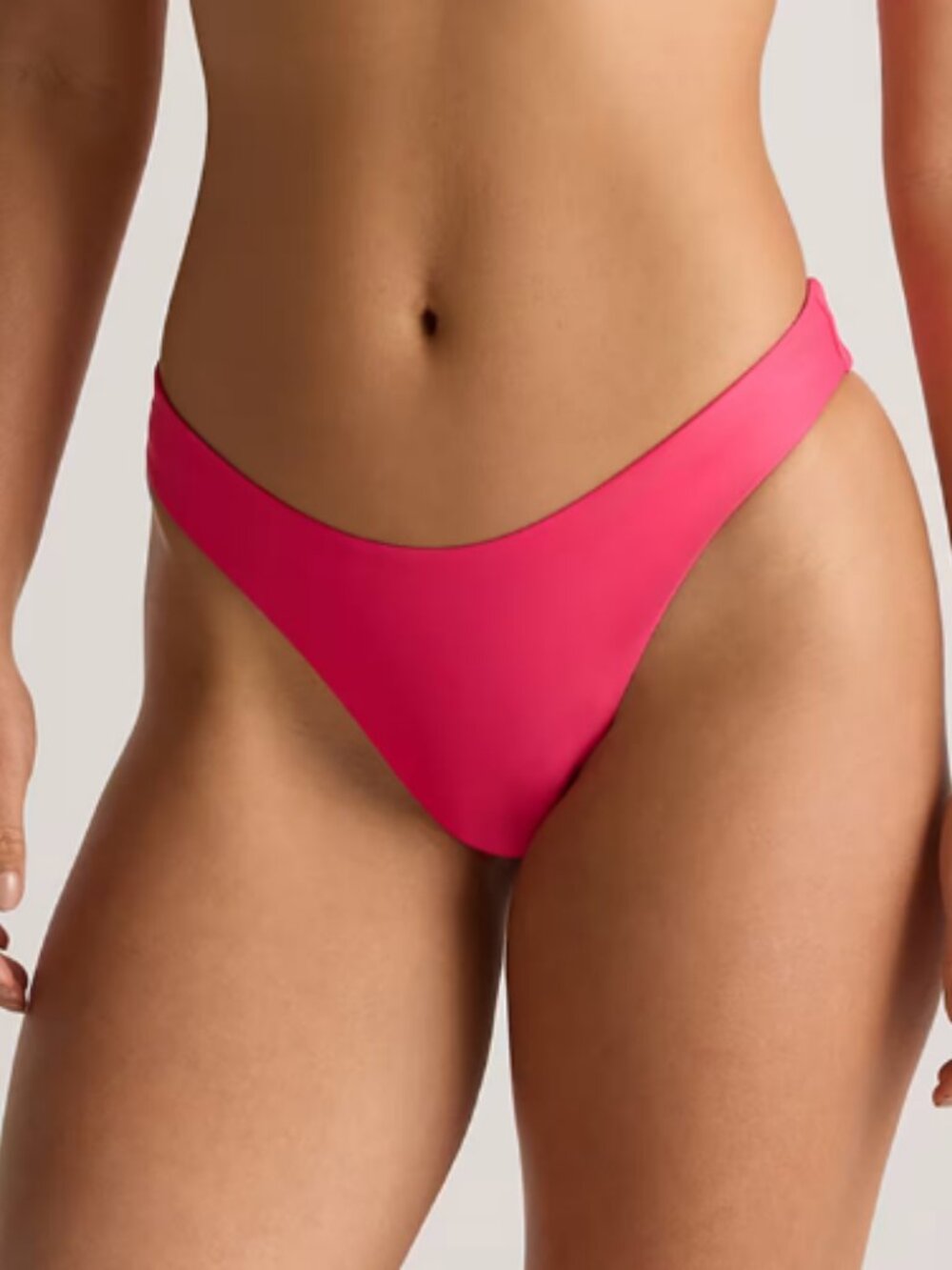 Quince Italian High-Leg Bikini Bottom Hibiscus M NWT